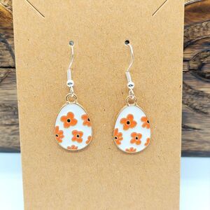 Easter Egg Earrings Floral Spring Flowers Easter Earrings